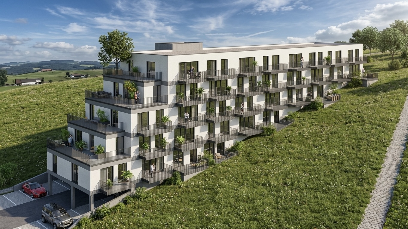 Pripravovaný bytový projekt DlapStav — hlavná vizualizácia